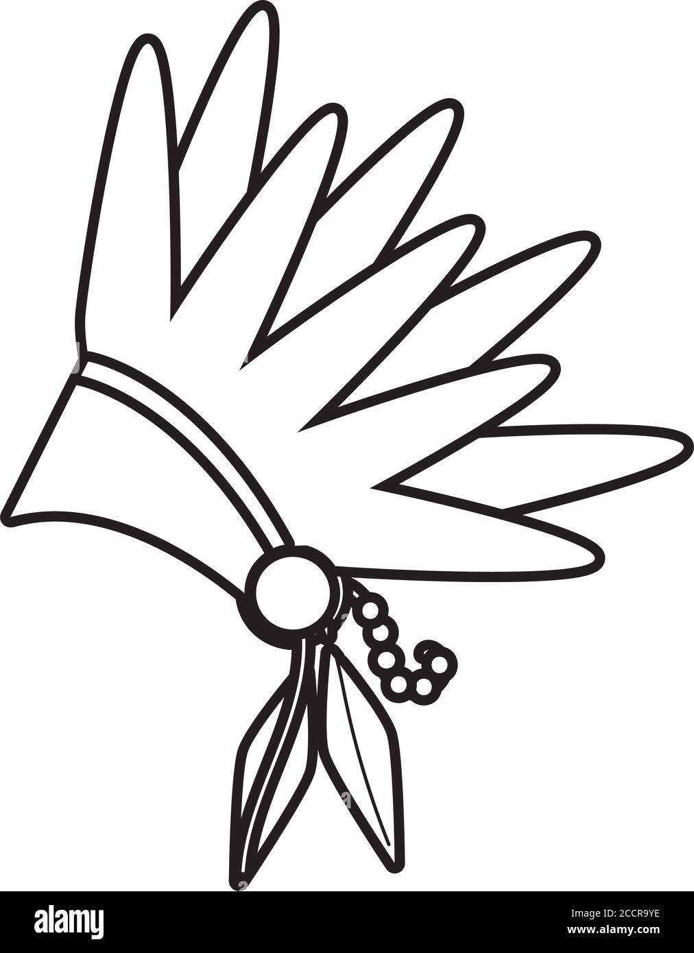 apache Feather hat Linie Stil Symbol Vektor Illustration Design Stock Vektor