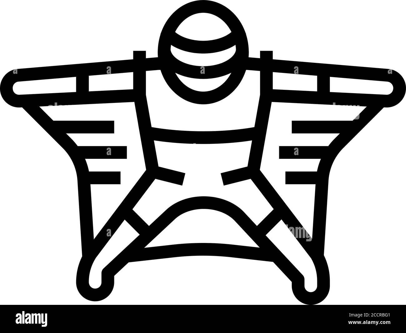 Fliegende Wingsuit Sportsman Linie Symbol Vektor Illustration Stock Vektor