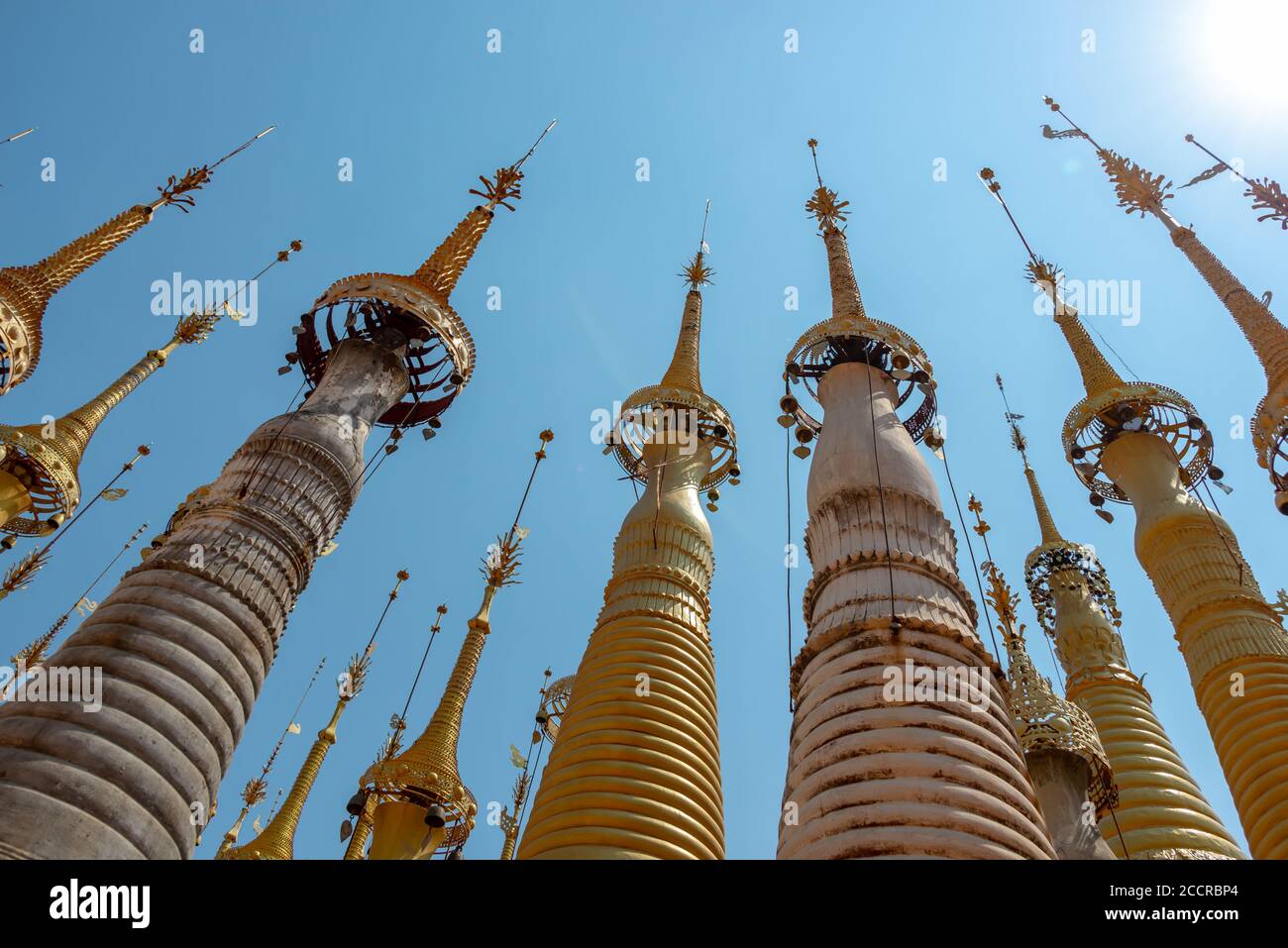 Shwe-Indein-Pagode, Inle-See, Burma, Myanmar Stockfoto