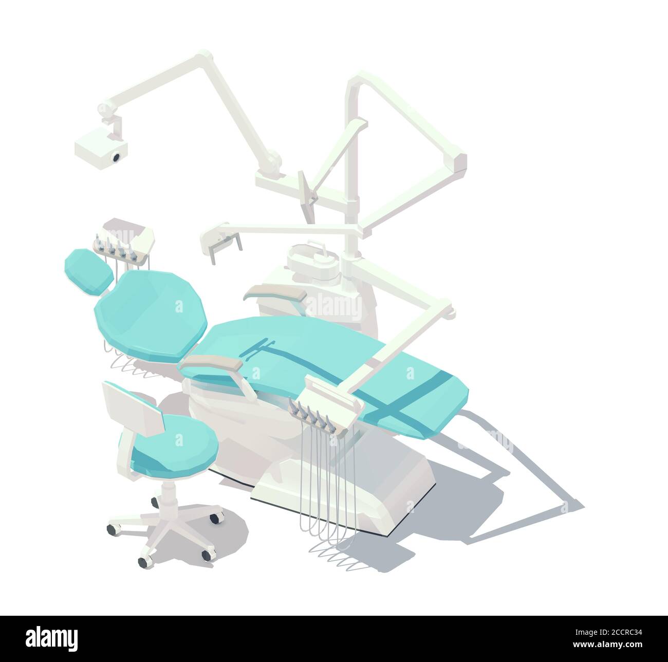 Vektor isometrische low-Poly Patientenstuhl Stock Vektor