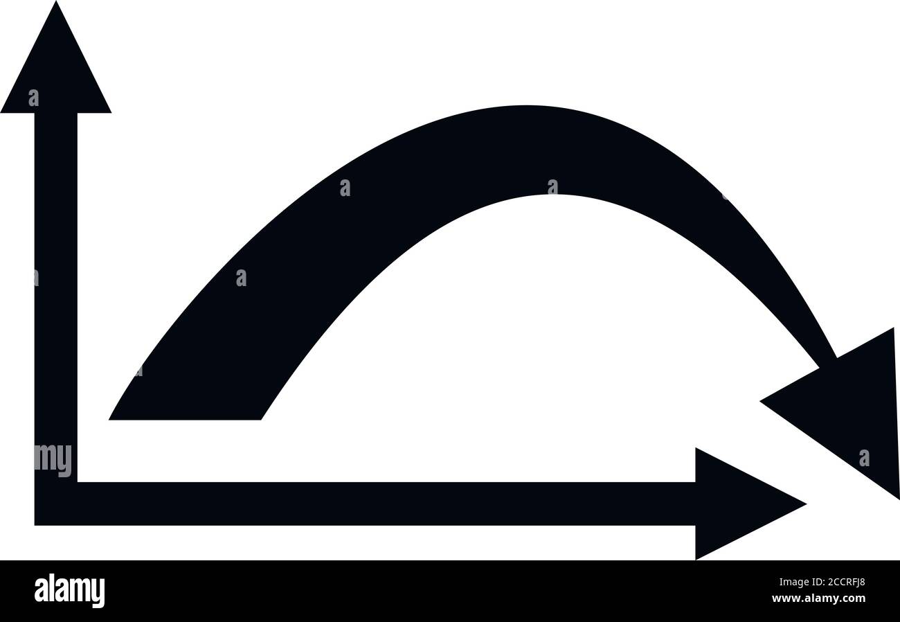 Symbol für Regressionspfeil. Einfache Illustration des Regressionspfeilvektorikons für Webdesign isoliert auf weißem Hintergrund Stock Vektor