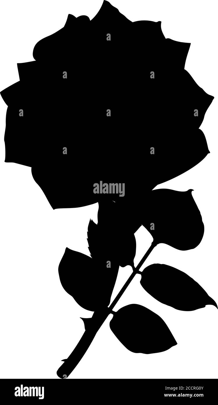 vektor schwarz Clip Art vintage Rose Blume Stock Vektor