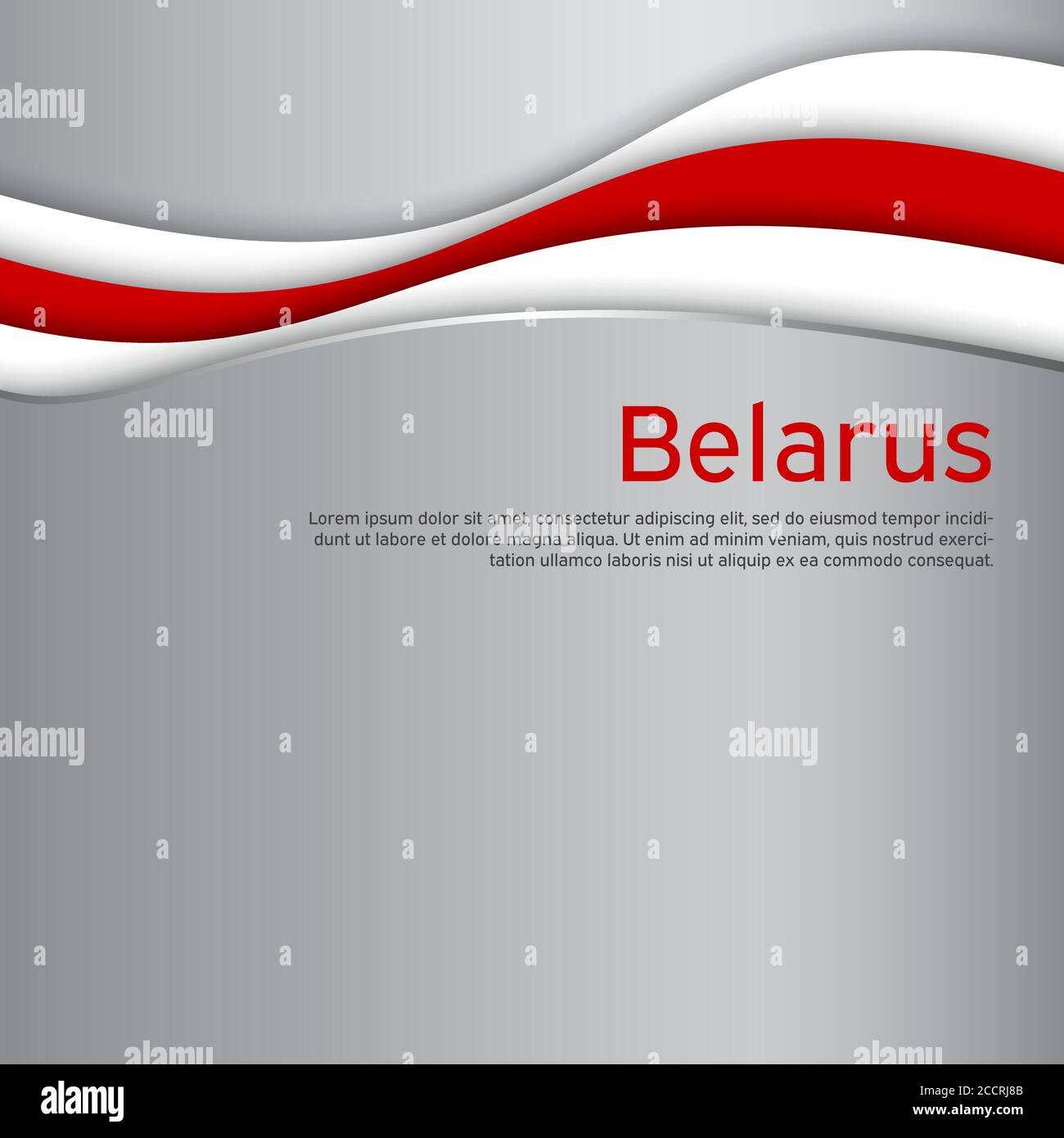 Abstract winkende neue Flagge weißrusslands. Protestaktionen. Der schöpferische Hintergrund für die Gestaltung des patriotischen Banners Weißrussland. Nationaler belarussischer Staatsbus Stock Vektor