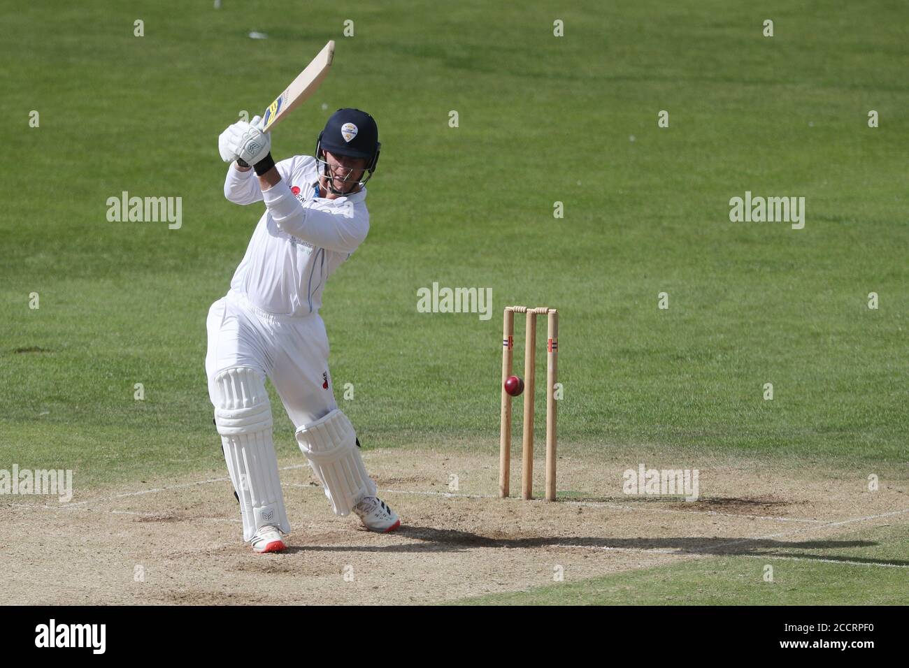 CHESTER LE STREET, ENGLAND. 24. AUGUST 2020 Luis Reece of Derbyshire Batting während der Bob Willis Trophy Spiel zwischen Durham County Cricket Club und Derbyshire County Cricket Club in Emirates Riverside, Chester le Street (Kredit: Mark Fletcher / MI News) Kredit: MI News & Sport /Alamy Live News Stockfoto