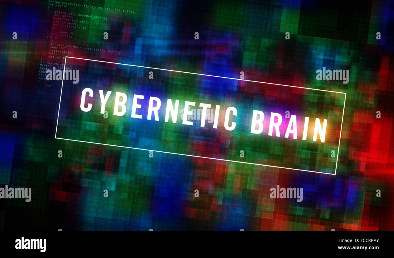 Künstliche Intelligenz, digitales maschinelles Lernen, ai, Industrie 4.0 und kybernetisches Gehirn futuristisches Konzept. Abstrakte 3d-Darstellung. Virtu Stockfoto