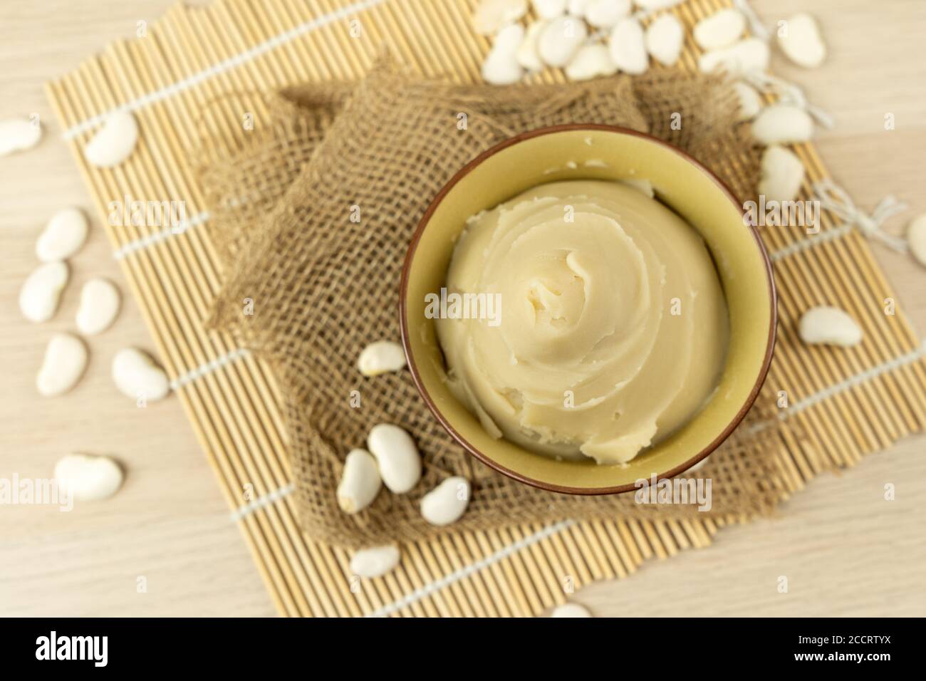 Japanische Shiroan- oder weiße Bohnenpaste Stockfoto