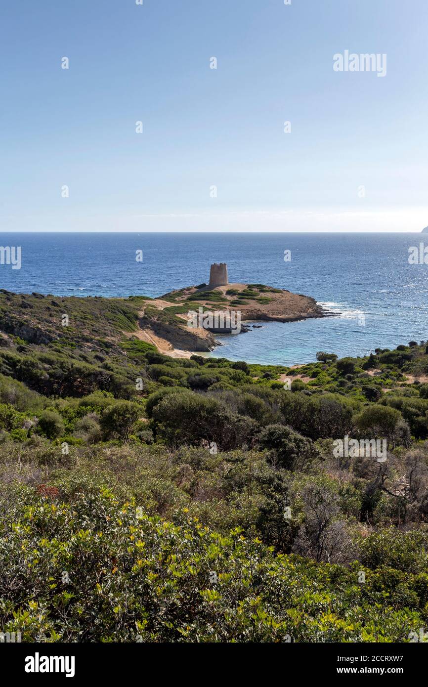 Küste von Süd-Sardinien an einem Sommertag, Italien Stockfoto