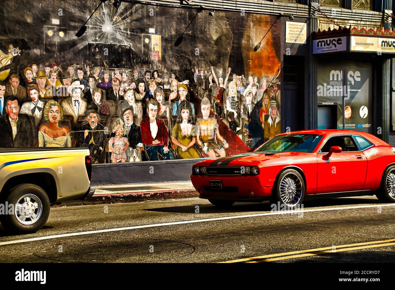 HOLLYWOOD, CA/USA - Okt 28,2013: Berühmte 'You are the Star' Wandmalerei am Hollywood Blvd. Und Wilcox in Downtown Hollywood, Kalifornien. 1983 von T Stockfoto