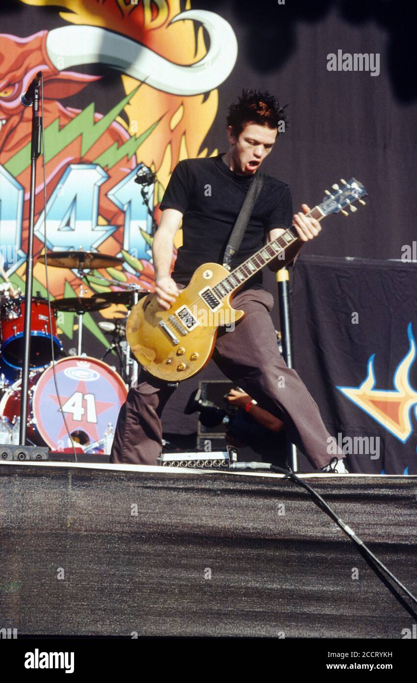 Sum 41 beim Reading Festival 2002, Reading, Berkshire, England, Großbritannien. Stockfoto