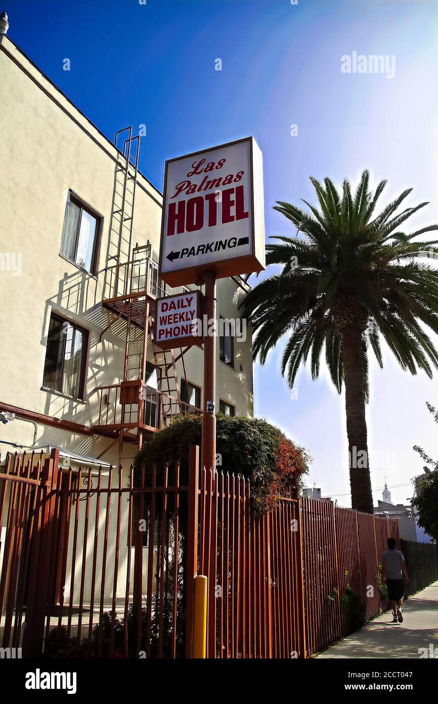 Das Las Palmas Hotel.das Las Palmas Hotel war eines der Drehorte für den Film 'Pretty Woman' (1990) Stockfoto