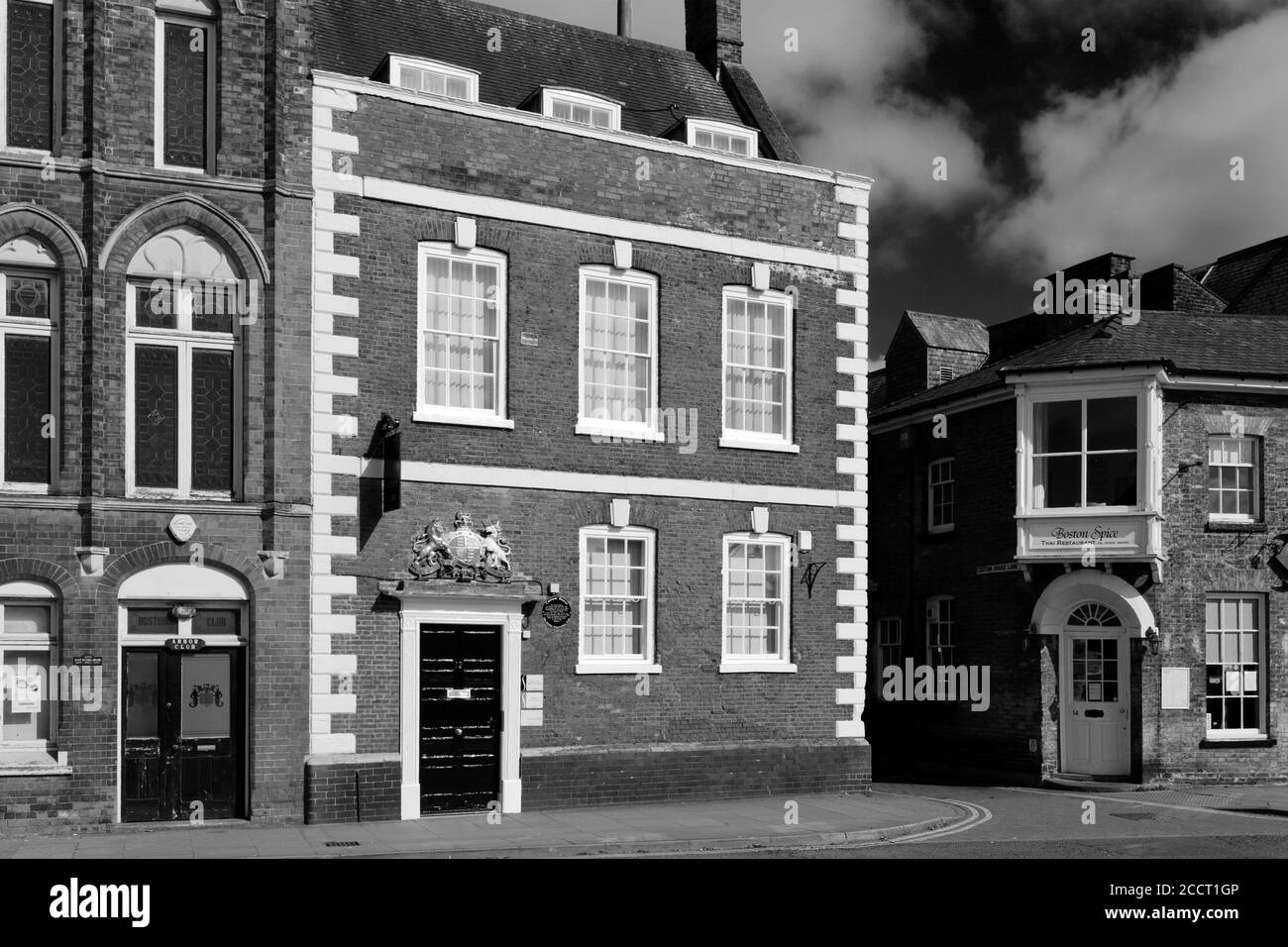Blick auf das Custom House, Custom House Quay, Fluss Witham, Boston Stadt; Lincolnshire; England; Großbritannien Stockfoto