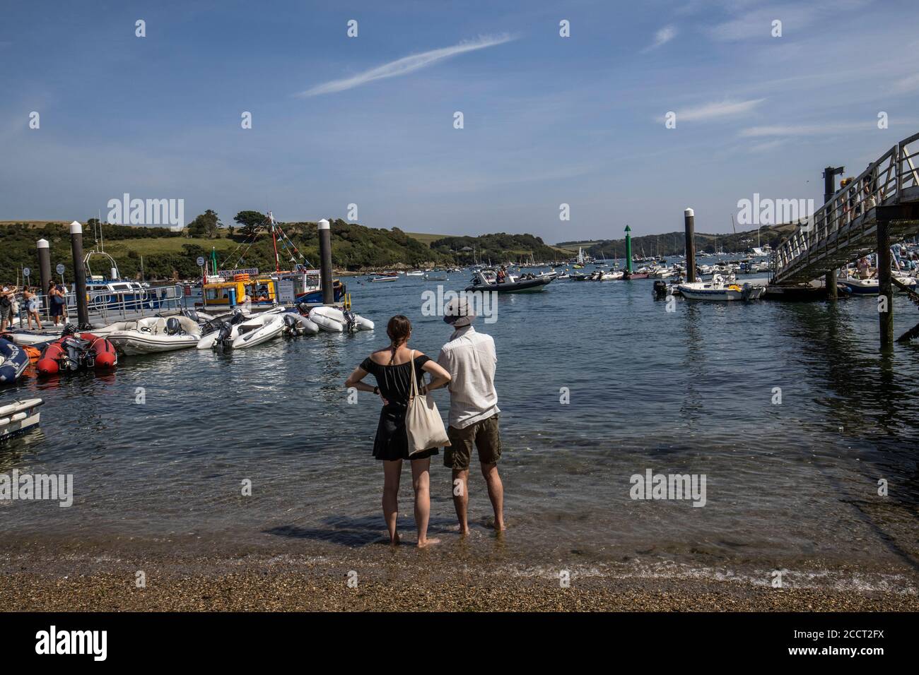 Salcombe, eine malerische Stadt im Bezirk South Hams von Devon, erbaut auf der Westseite der Kingsbridge Mündung, Südküste von England, Großbritannien Stockfoto