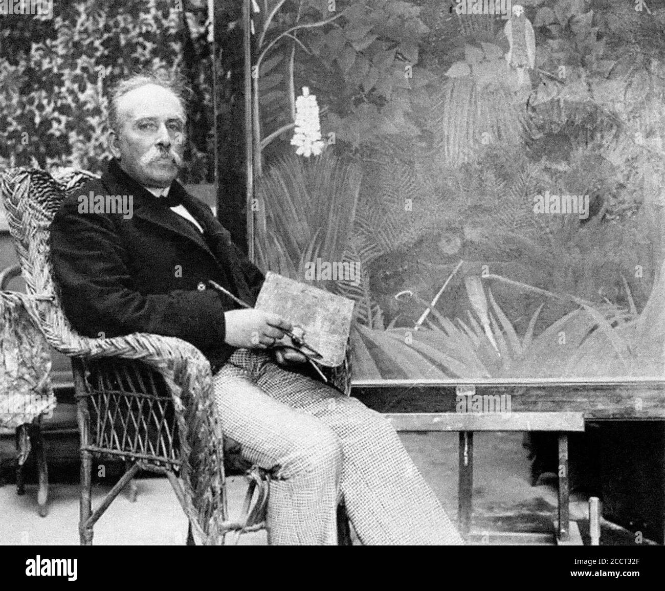 Henri Rousseau (1844-1910) in seinem Atelier, 1907 Stockfoto Henri Rousseau (1844-1910) in seinem Atelier, 1907 Stockfoto