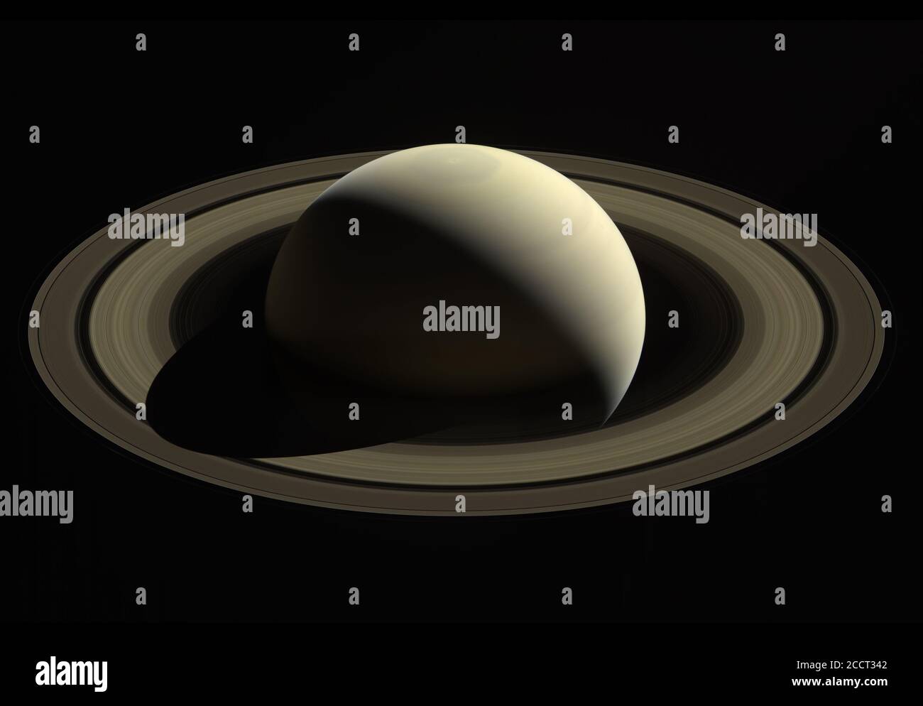 Saturn. Zusammengesetztes Bild des Planeten vom Cassini Orbiter, aufgenommen im Oktober 2016. NASA/JPL-Caltech/Space Science Institute Stockfoto Saturn. Zusammengesetztes Bild des Planeten vom Cassini Orbiter, aufgenommen im Oktober 2016. NASA/JPL-Caltech/Space Science Institute Stockfoto