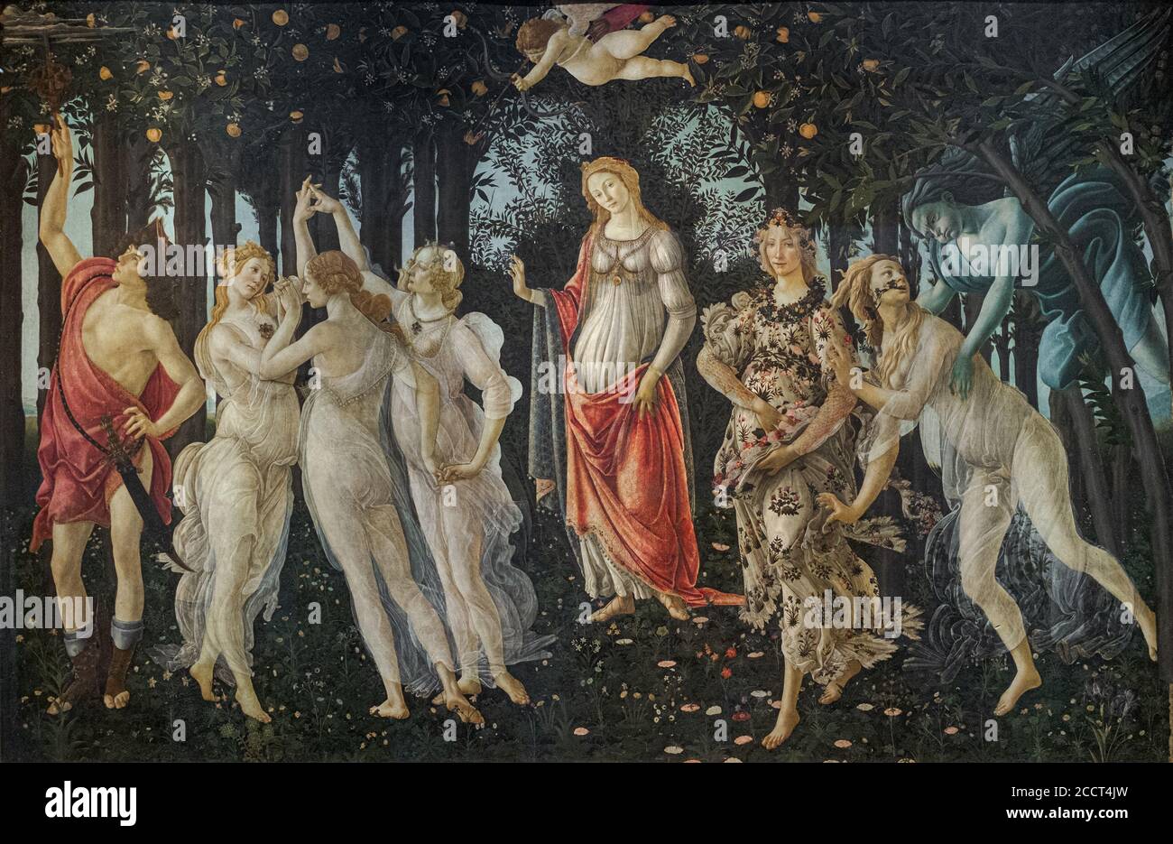 Alessandro Filippi alias Sandro Botticelli (1445-1510), Primavera (Frühling), 1478-1482 circa, Tempera auf Tafel. Uffizien Galerien, Florenz, Italien Stockfoto