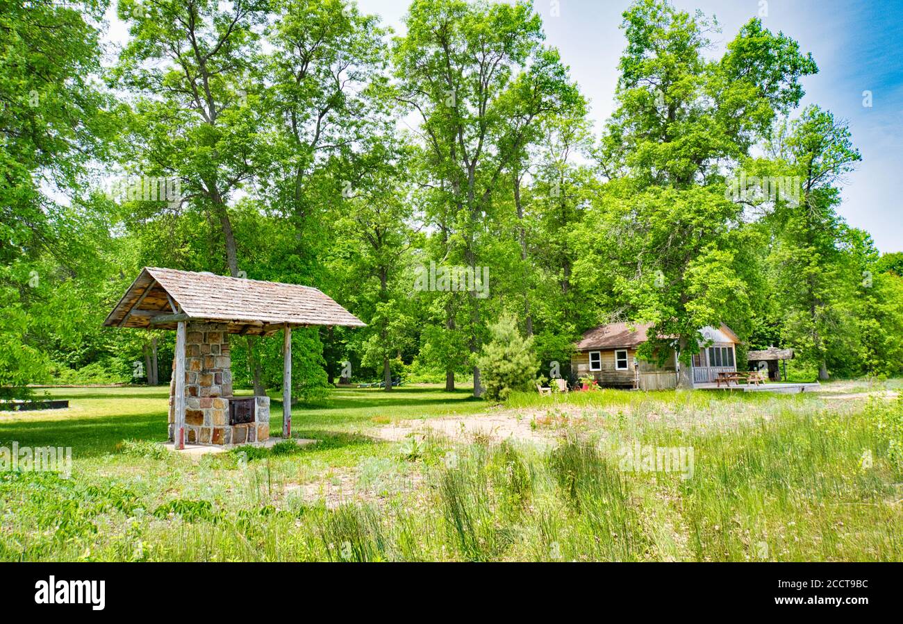 Camping-Einrichtungen im Georgian Bay Islands National Park Stockfoto