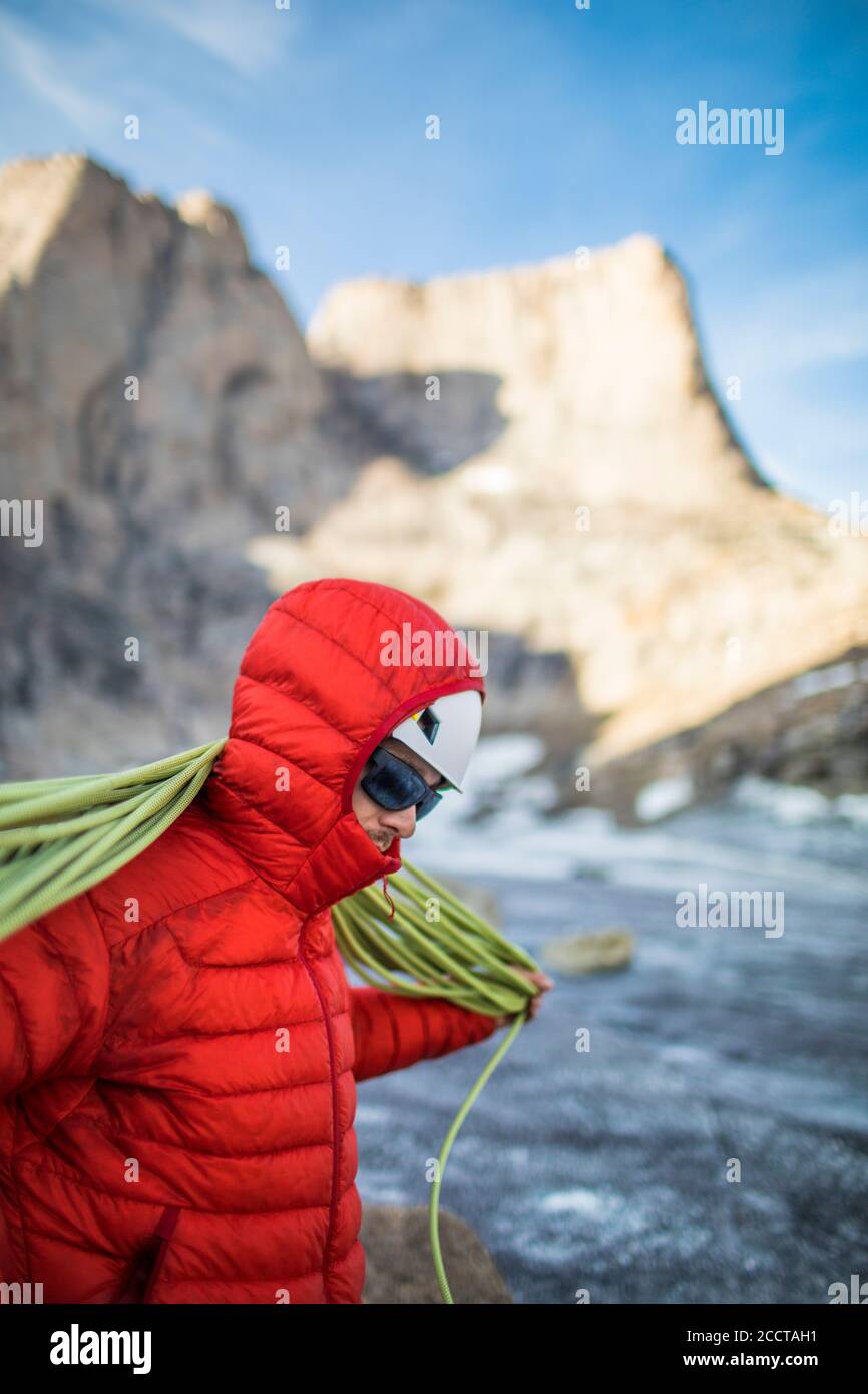 Akshayak Pass - © Christopher Kimmel 2019. Für Mammut Nordamerika nur mit Kredit: 'Christopher Kimmel / Alpine Edge Photography' Instagra Stockfoto