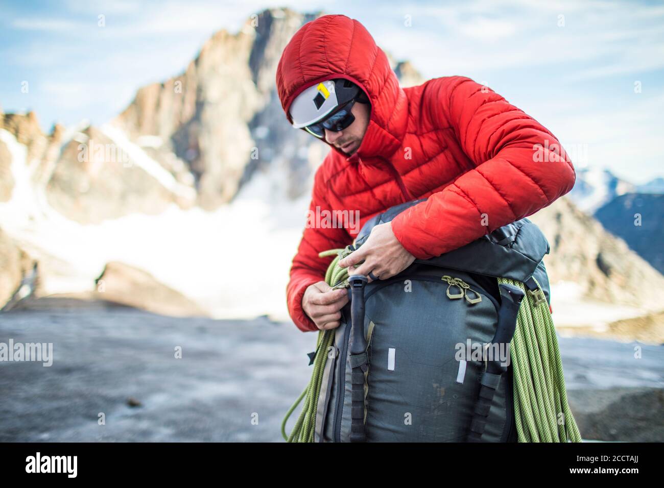 Akshayak Pass - © Christopher Kimmel 2019. Für Mammut Nordamerika nur mit Kredit: 'Christopher Kimmel / Alpine Edge Photography' Instagra Stockfoto