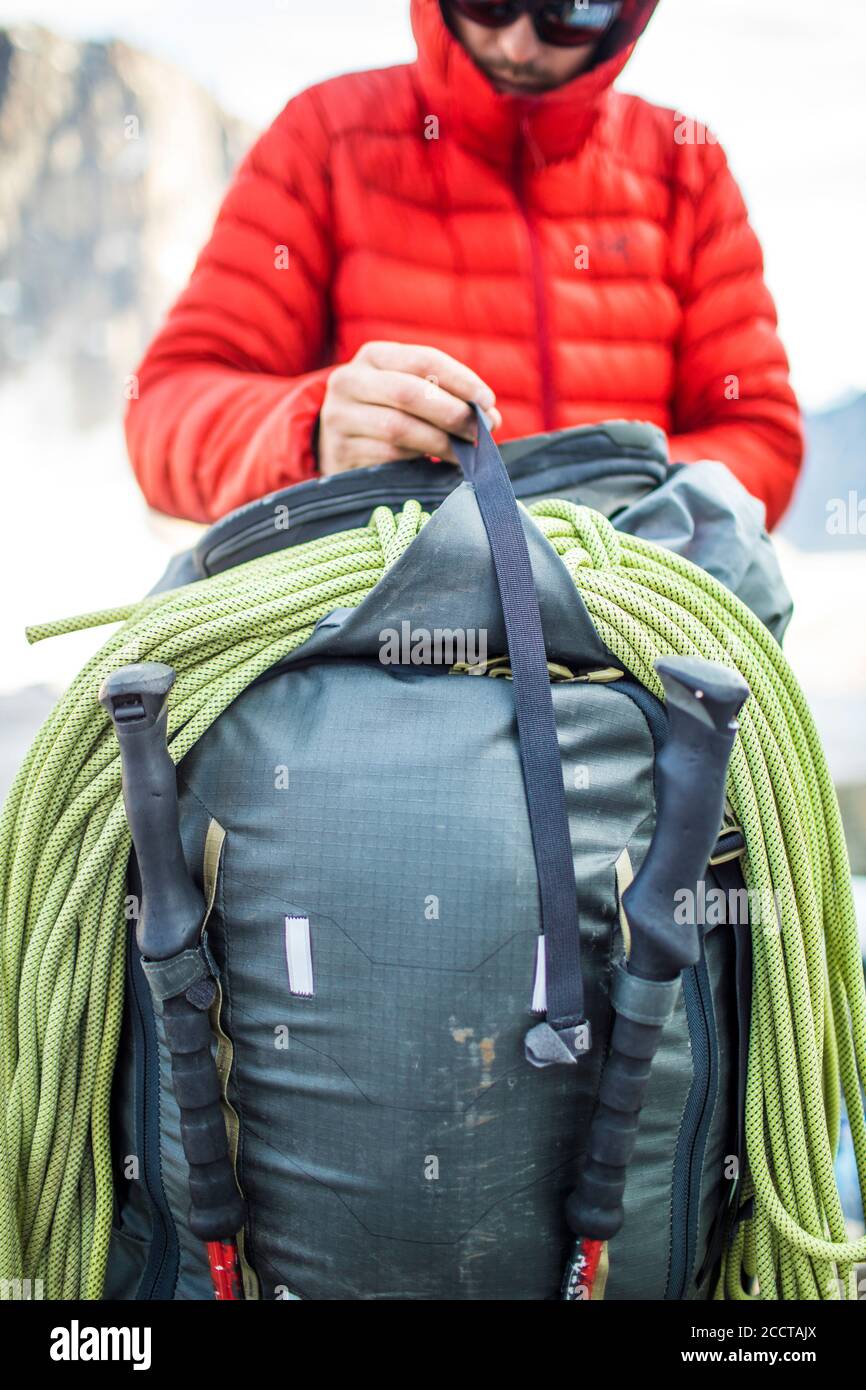 Akshayak Pass - © Christopher Kimmel 2019. Für Mammut Nordamerika nur mit Kredit: 'Christopher Kimmel / Alpine Edge Photography' Instagra Stockfoto