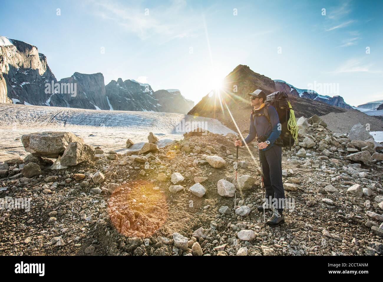 Akshayak Pass - © Christopher Kimmel 2019. Für Mammut Nordamerika nur mit Kredit: 'Christopher Kimmel / Alpine Edge Photography' Instagra Stockfoto