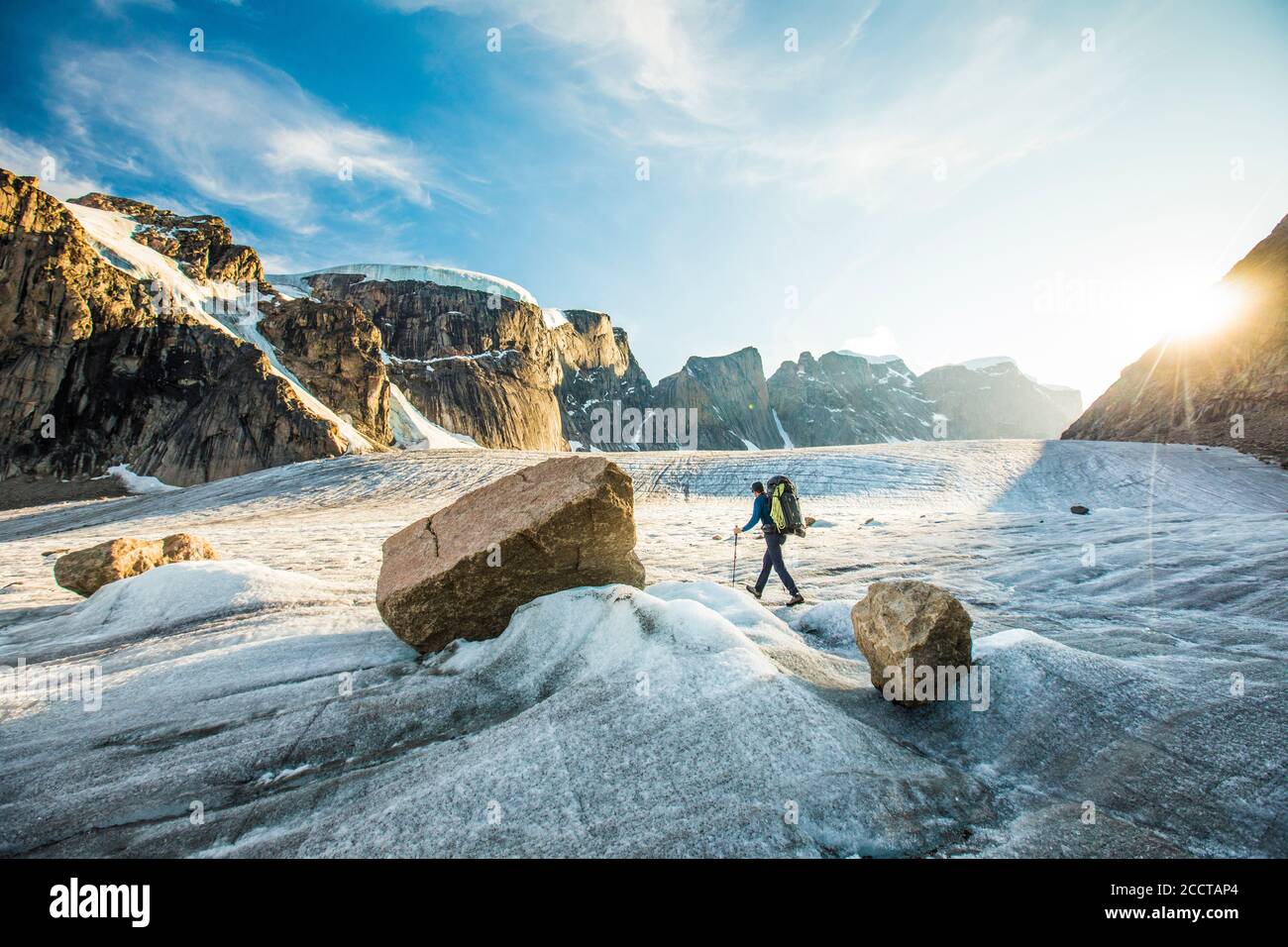 Akshayak Pass - © Christopher Kimmel 2019. Für Mammut Nordamerika nur mit Kredit: 'Christopher Kimmel / Alpine Edge Photography' Instagra Stockfoto