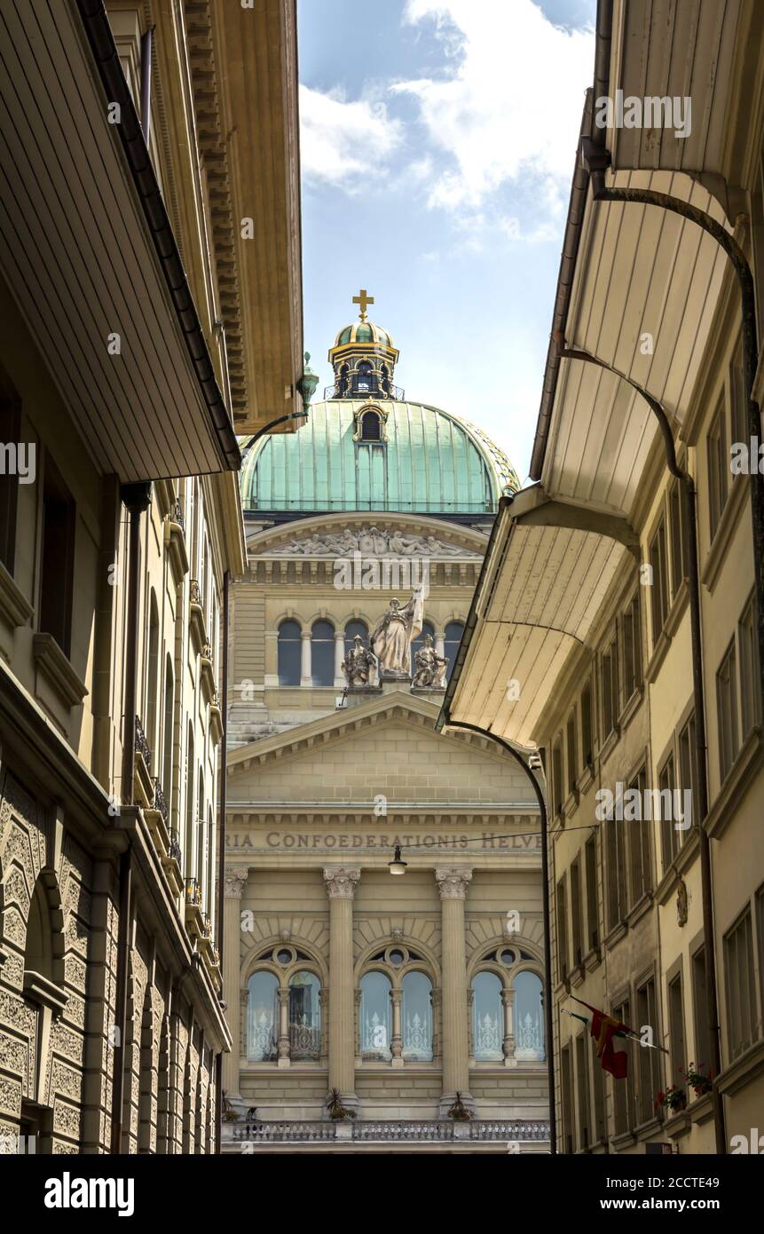 Bundespalast der Schweiz, Gebäude des schweizer parlaments in der schweizer Hauptstadt Bern (Bern auf Französisch), Schweiz, Europa Stockfoto