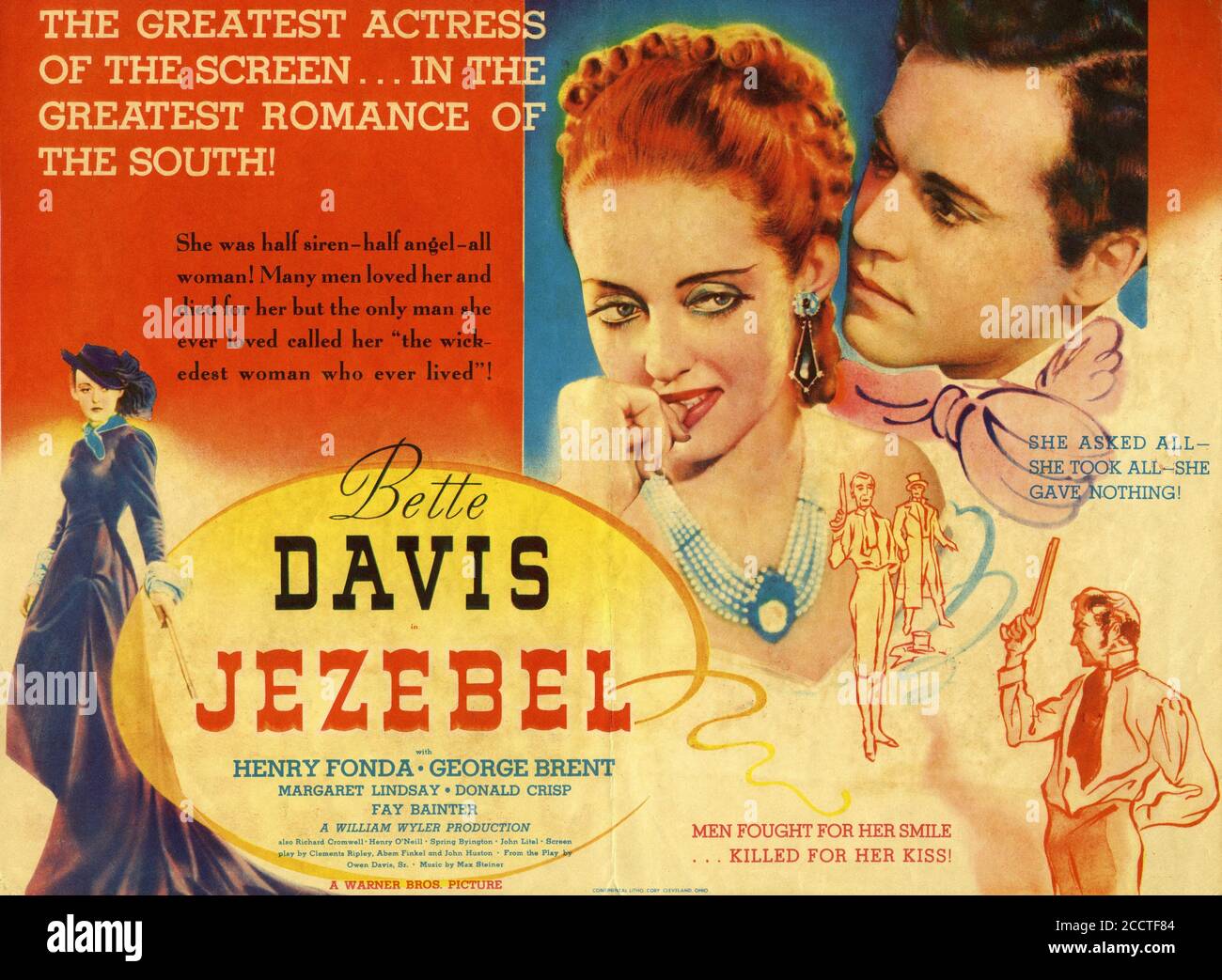 BETTE DAVIS und HENRY FONDA in JEZEBEL 1938 Regisseur WILLIAM WYLER aus dem Stück von Owen Davis Musik Max Steiner kostümiert Orry-Kelly Warner Bros. Stockfoto