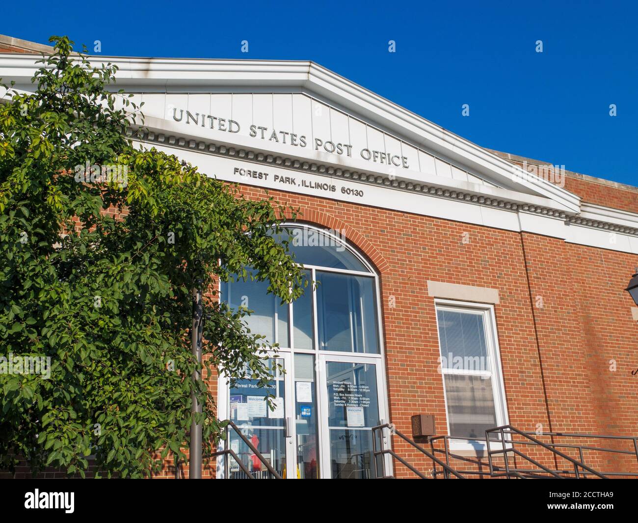 Us-Post Office. Forest Park, Illinois. Stockfoto