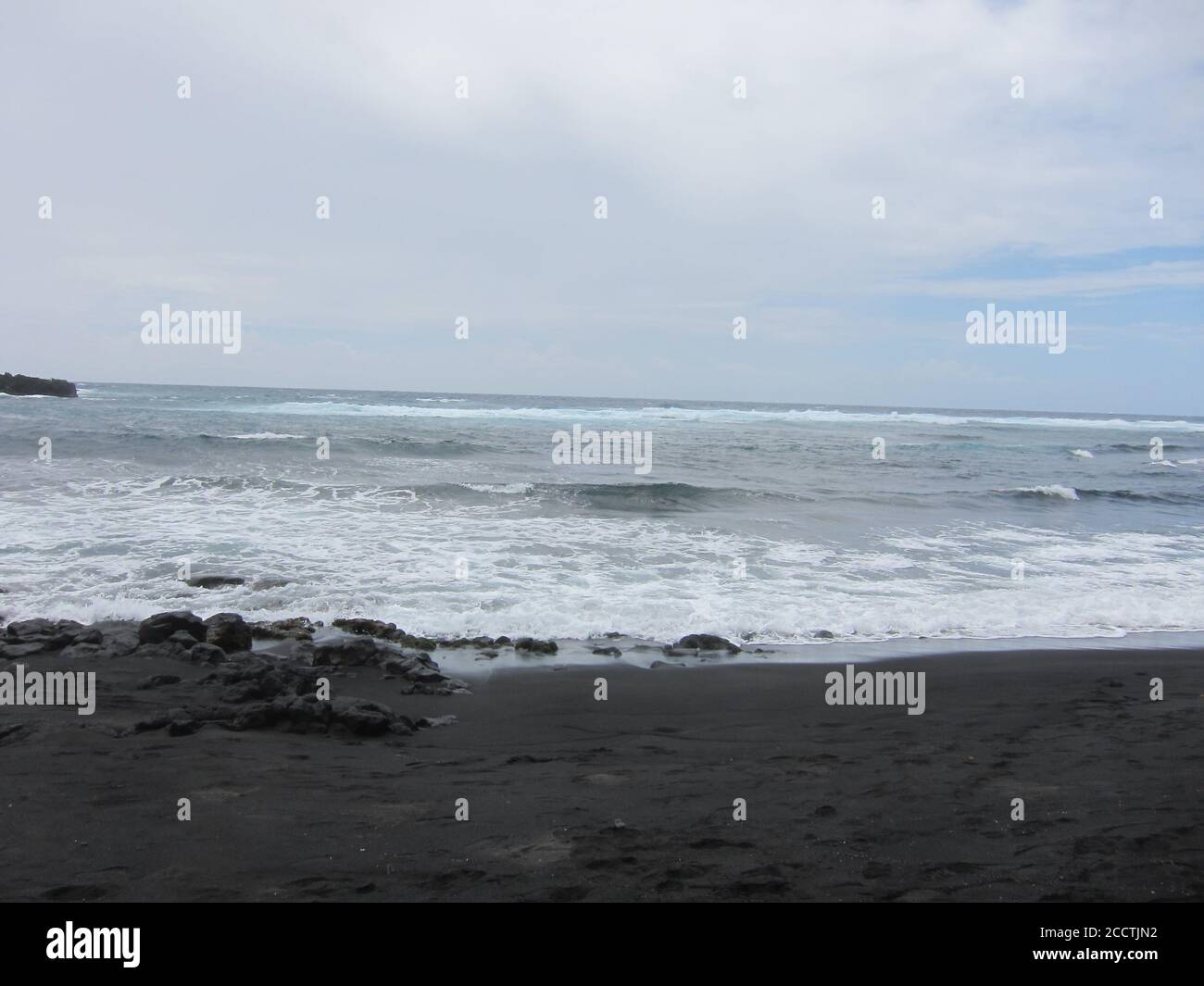 Punalu Black Sand Beach Stockfoto