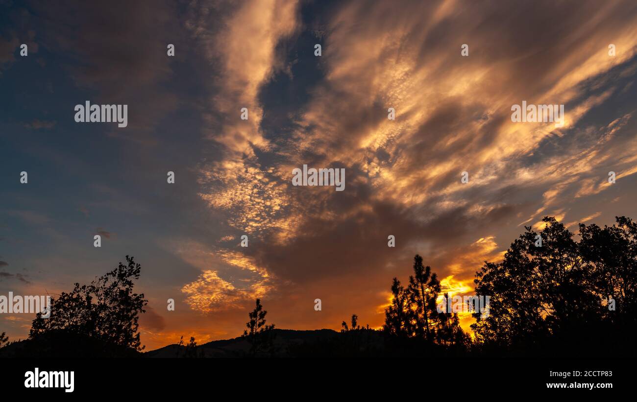 Landschaft Mit Morgenlicht. Oregon, Ashland, Cascade Siskiyou National Monument, Sommer Stockfoto