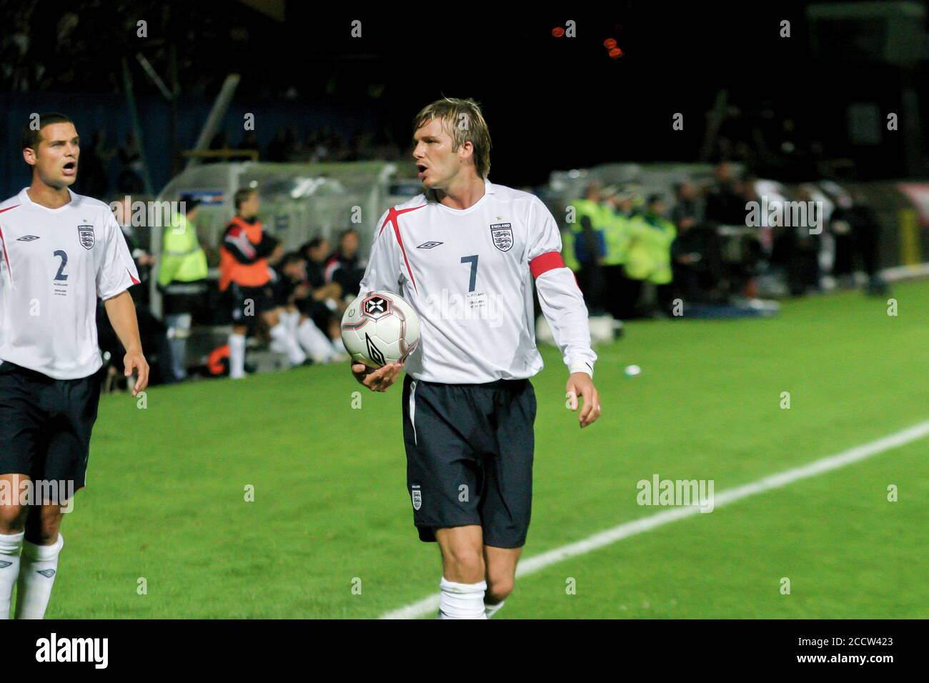 07. September 2005. Windsor Park, Belfast, Nordirland. Internationaler Fußball – 2006 FIFA Fußball-Weltmeisterschaft Gruppe 6 Qualifier, Nordirland 1 England 0. David Beckham spielt für England gegen Nordirland in Belfast 2005. Stockfoto