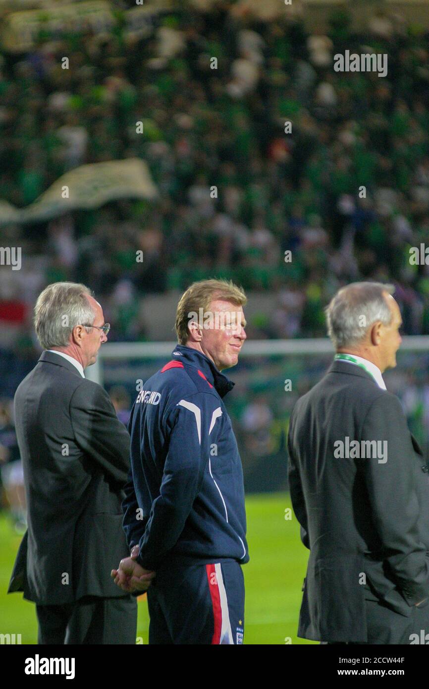 07. September 2005. Windsor Park, Belfast, Nordirland. Internationaler Fußball – 2006 FIFA Fußball-Weltmeisterschaft Gruppe 6 Qualifier, Nordirland 1 England 0. England-Trainer Steve McClaren (Mitte) in Belfast 2005. Stockfoto