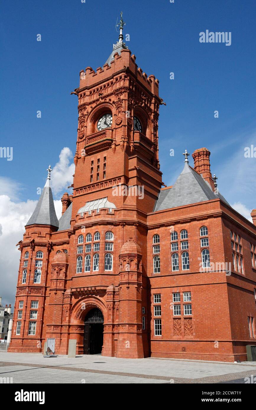 Das Pierhead Building in Cardiff Bay Wales, ehemals das Hafenbüro, denkmalgeschütztes Gebäude der Klasse 1, Landmark Stockfoto