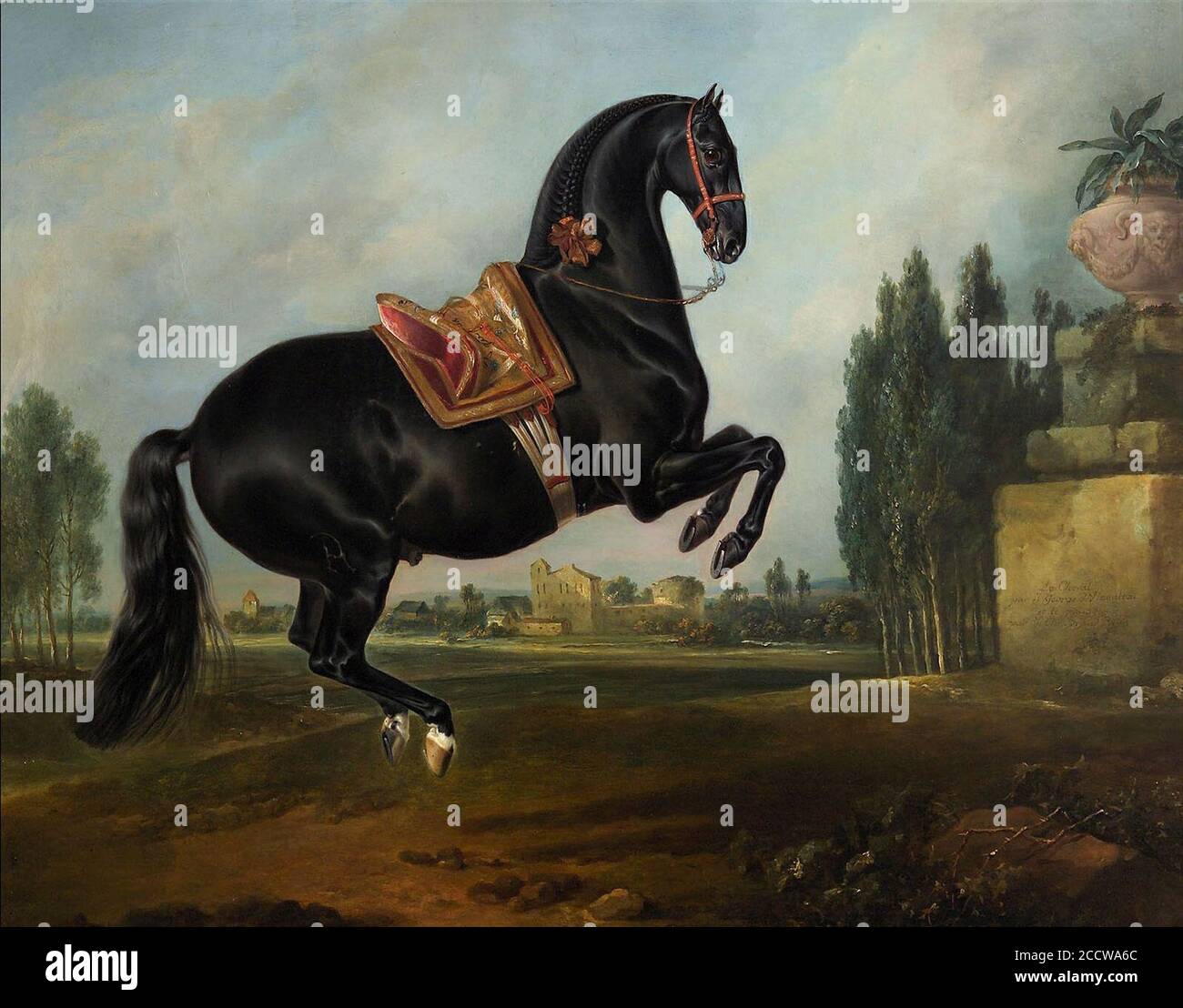 Johann Georg de Hamilton, , Kaiserliche Wagenburg Wien - Kladruber Hengst ‘Gitano‘ Stockfoto