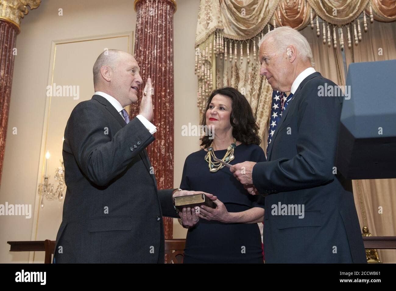 Joe Biden schwört auf Bruce Heyman. Stockfoto