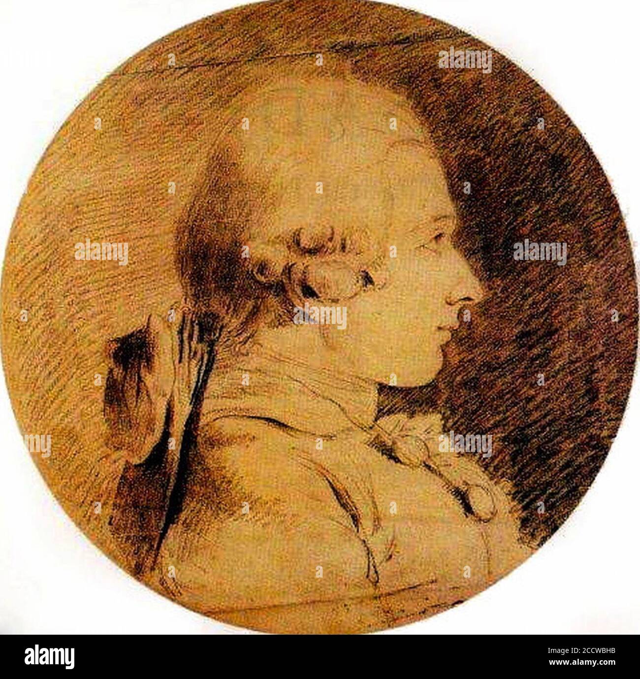 Jean-Baptiste Lallemand - Portrait du Marquis De Sade. Stockfoto