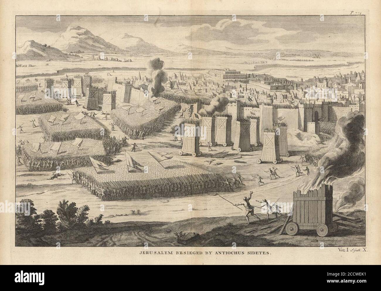 Jerusalem von Antiochus Sides belagert. Stockfoto