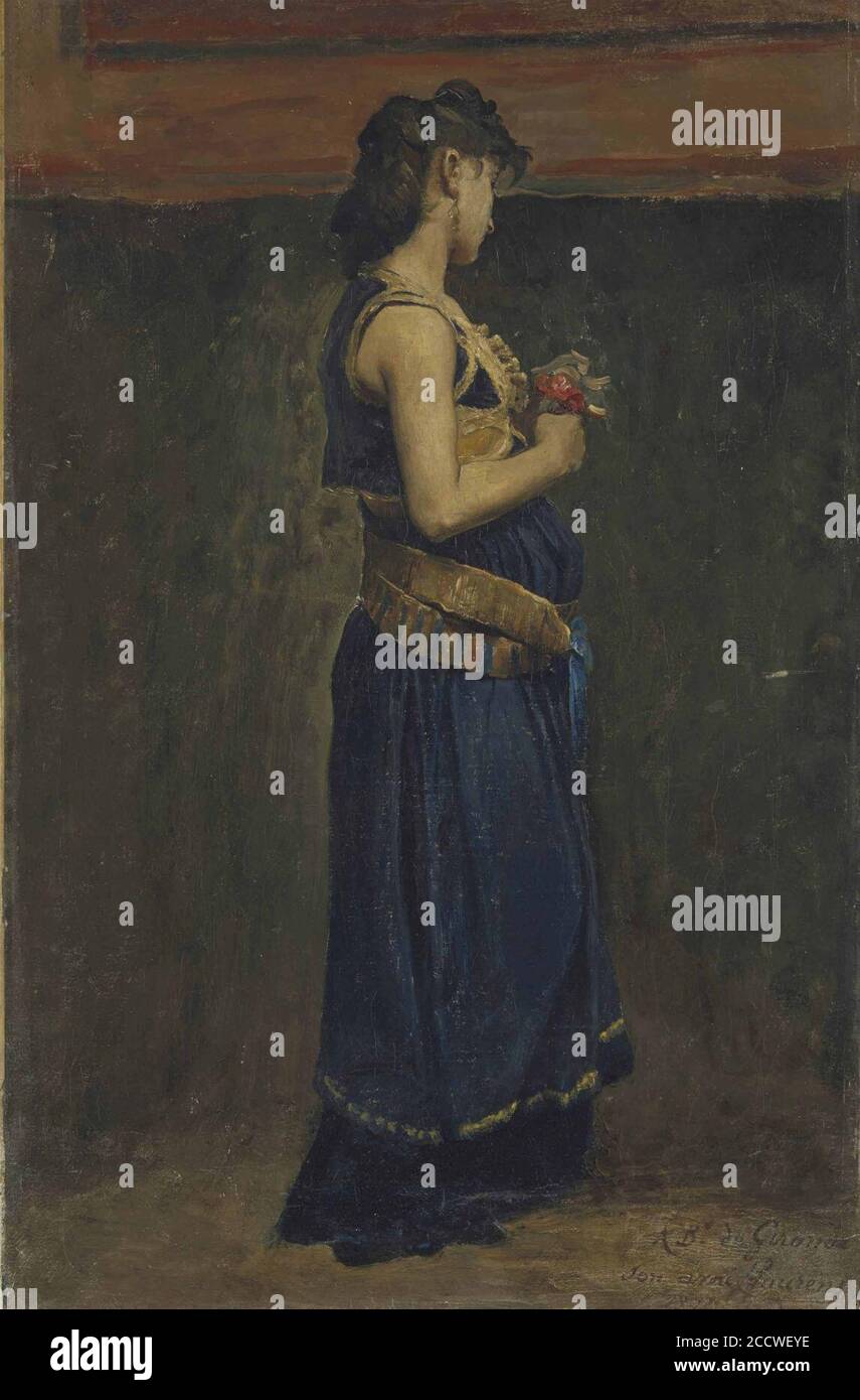 Jean-Paul Laurens - Étude de femme mérovingienne en pied. Stockfoto