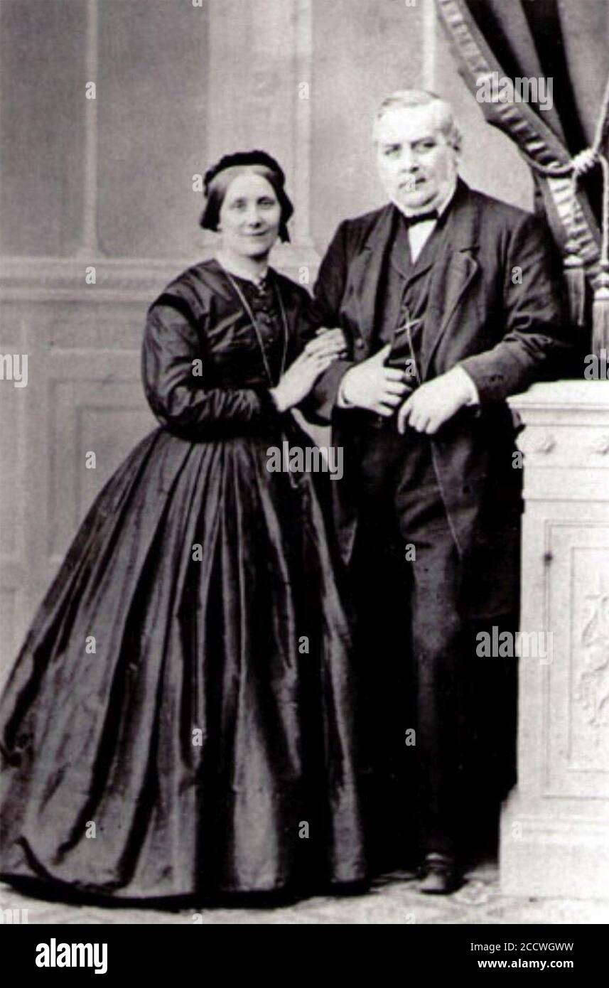 Johanna Dorothea Elisabeth Hoeltich, geb. Meyer und J.E.H. Hoeltich. Stockfoto