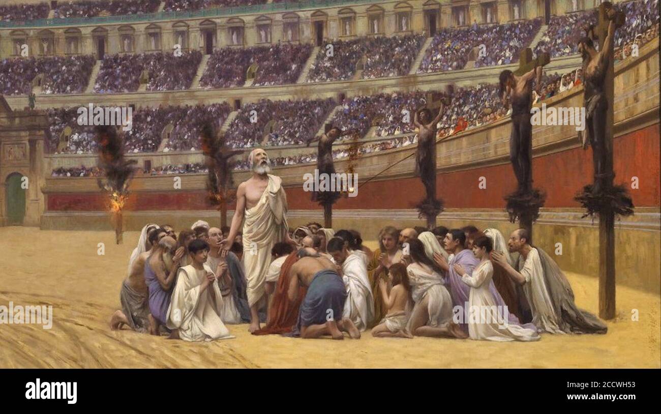 Jean-Léon Gérôme - Das Letzte Gebet Der Christlichen Märtyrer Stockfoto