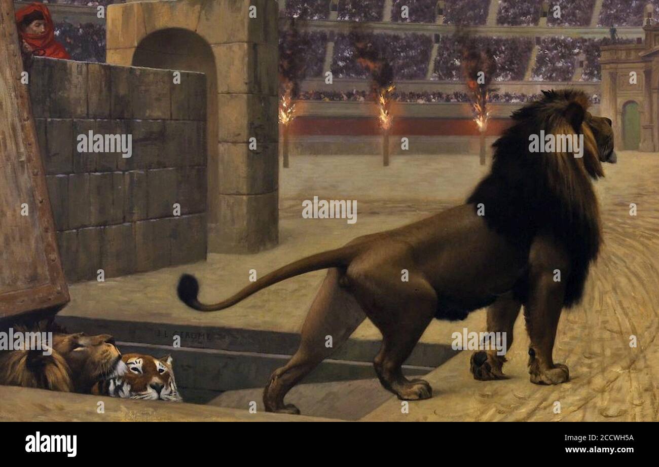 Jean-Léon Gérôme - Das Letzte Gebet Der Christlichen Märtyrer Stockfoto