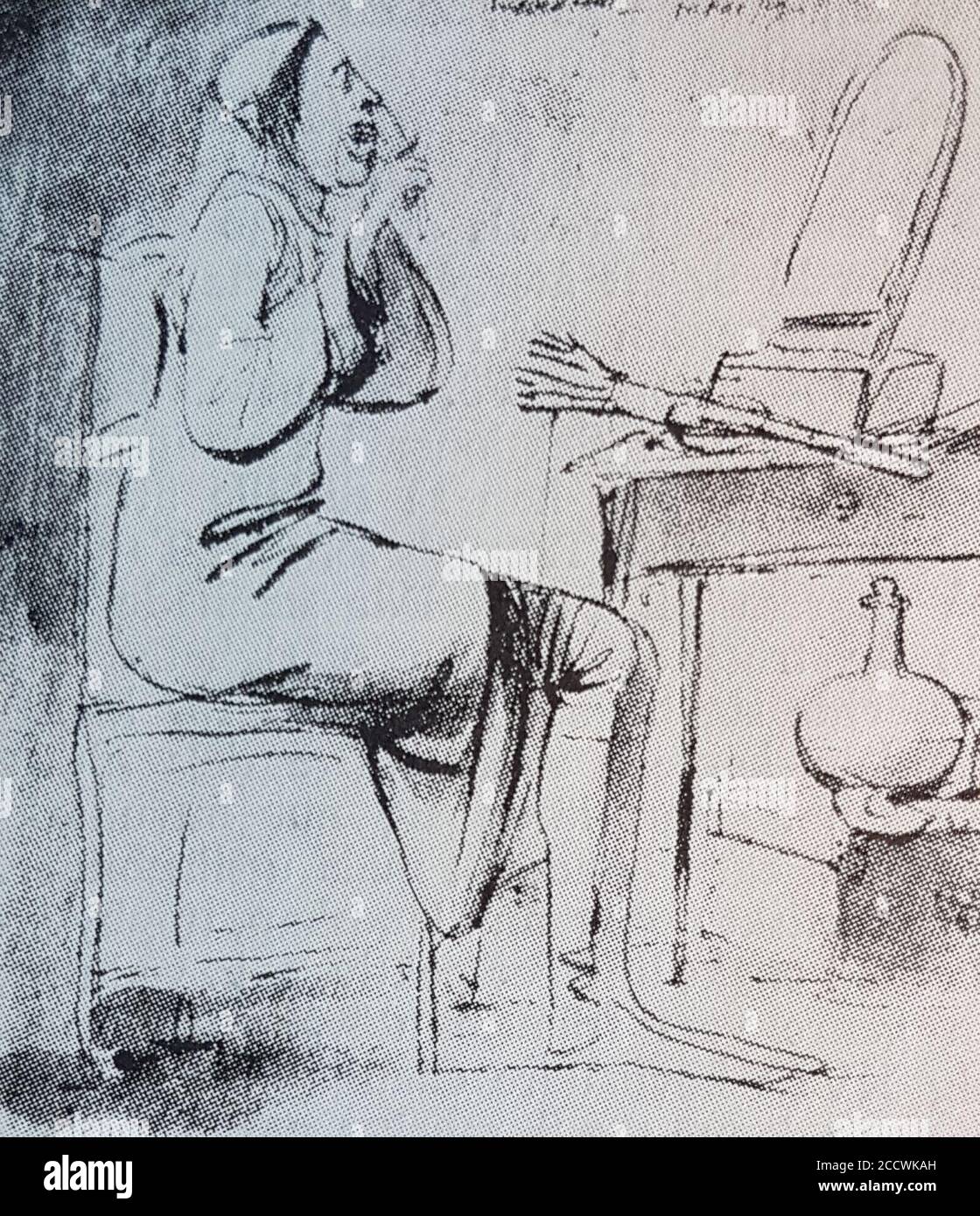 Johan Sevenbom tecknad AV JT Sergel. Stockfoto