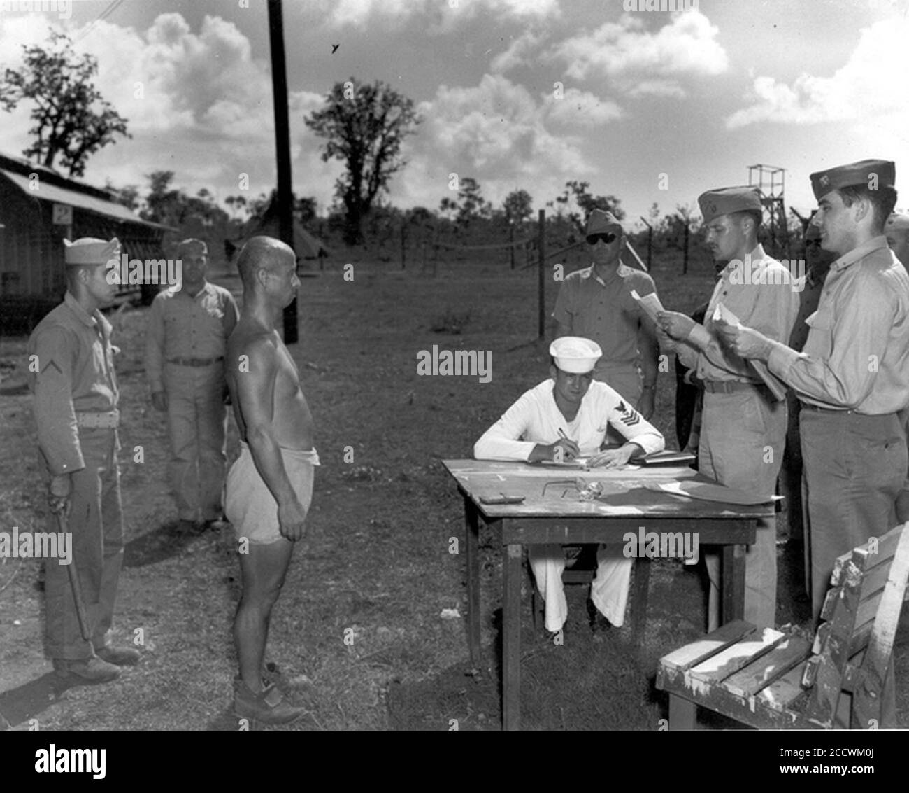 Japanischer Soldat und Kriegsverbrecher wird zum Tode verurteilt. Stockfoto