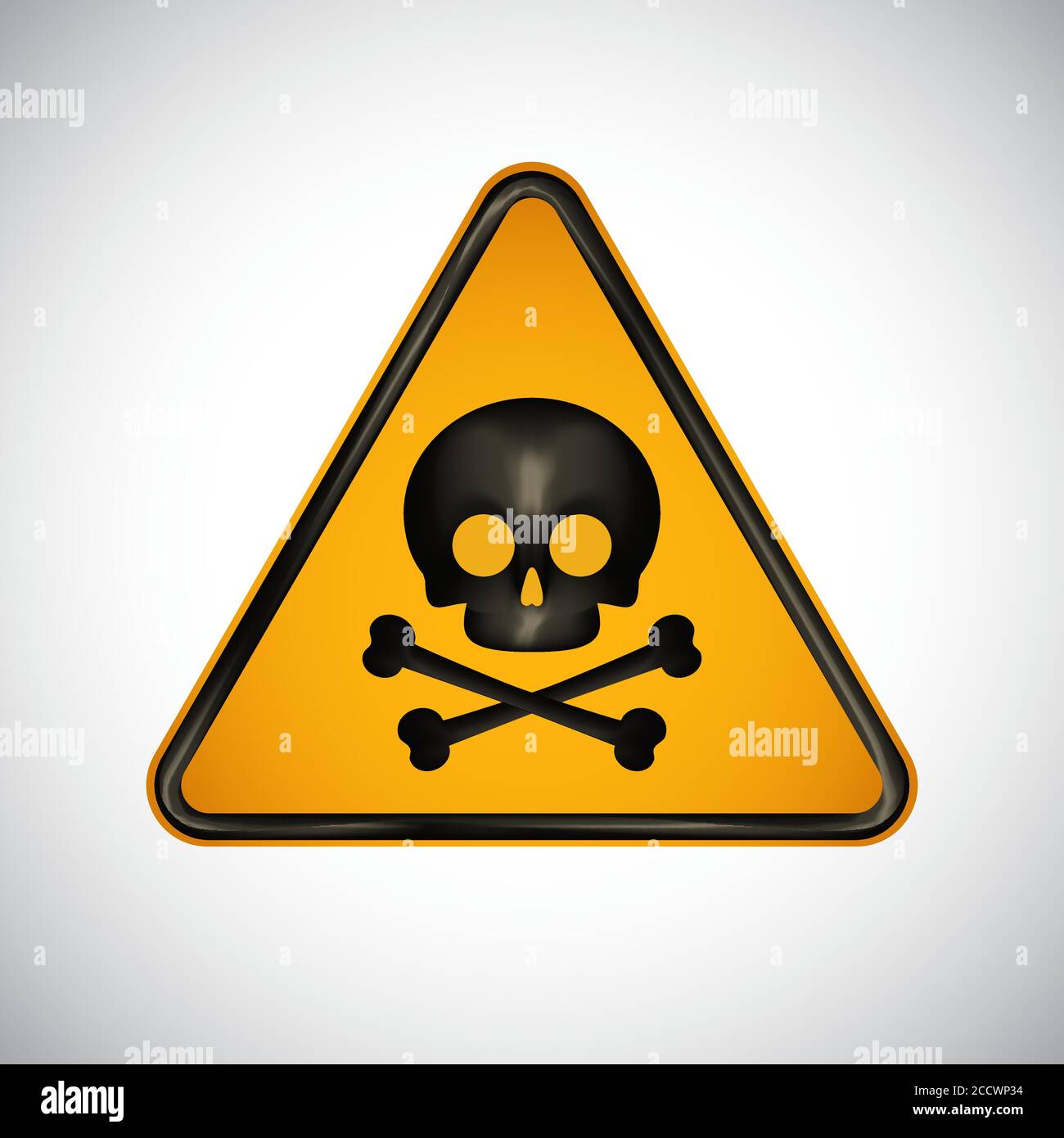 Warnschild für Giftstoffe. Schwarz orange Warnschild Gift Gefahrenschild auf weißem Hintergrund. Informationssicherheit Gefahr Vektor-Symbol. Design-Schutz Stock Vektor