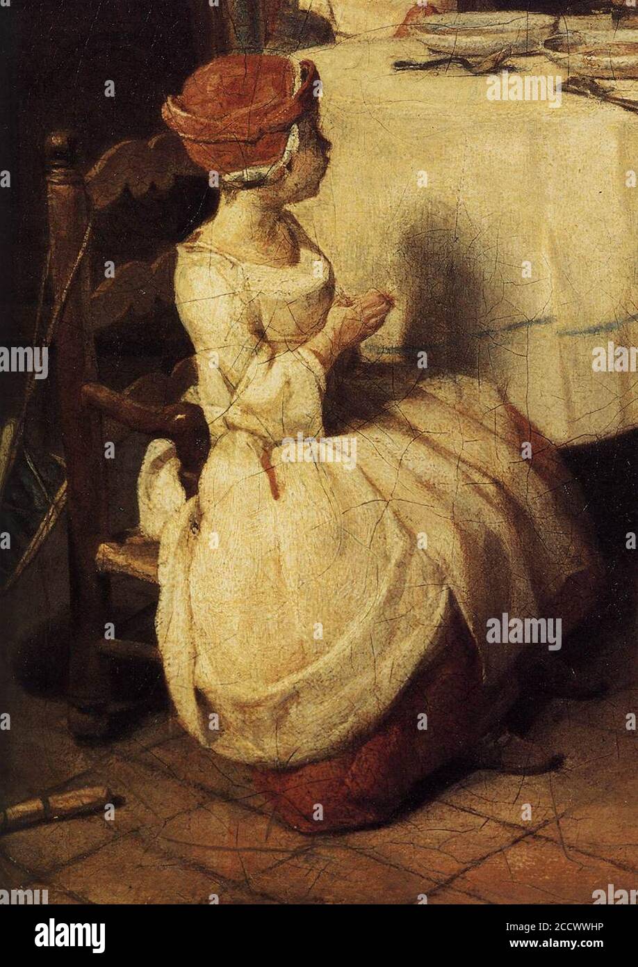 Jean Siméon Chardin das Gebet vor dem Essen (Detail Stockfotografie