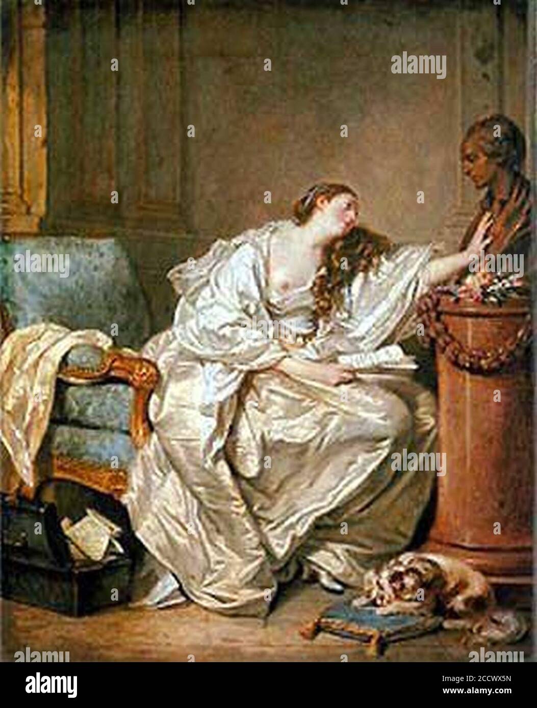 Jean-Baptiste Greuze - Die Untröstliche Witwe. Stockfoto