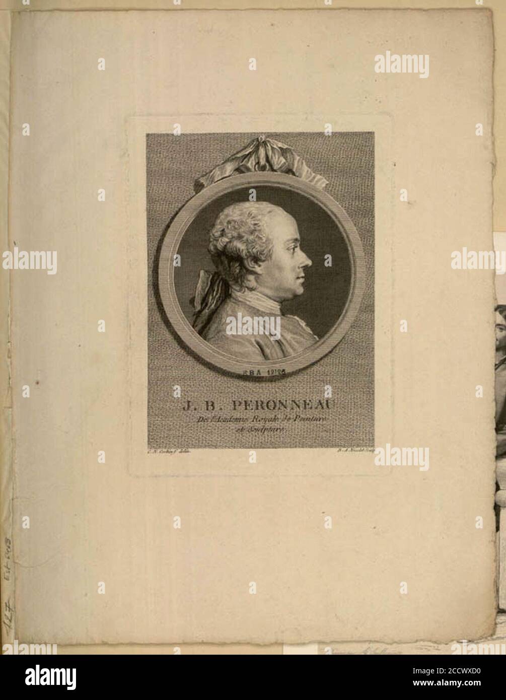 Jean-Baptiste Perrarneau Porträt. Stockfoto