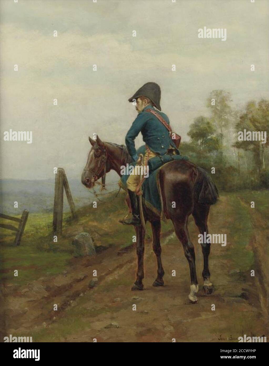 Jean-Jacques Berne-Bellecour - Berittene Soldaten (1907). Stockfoto