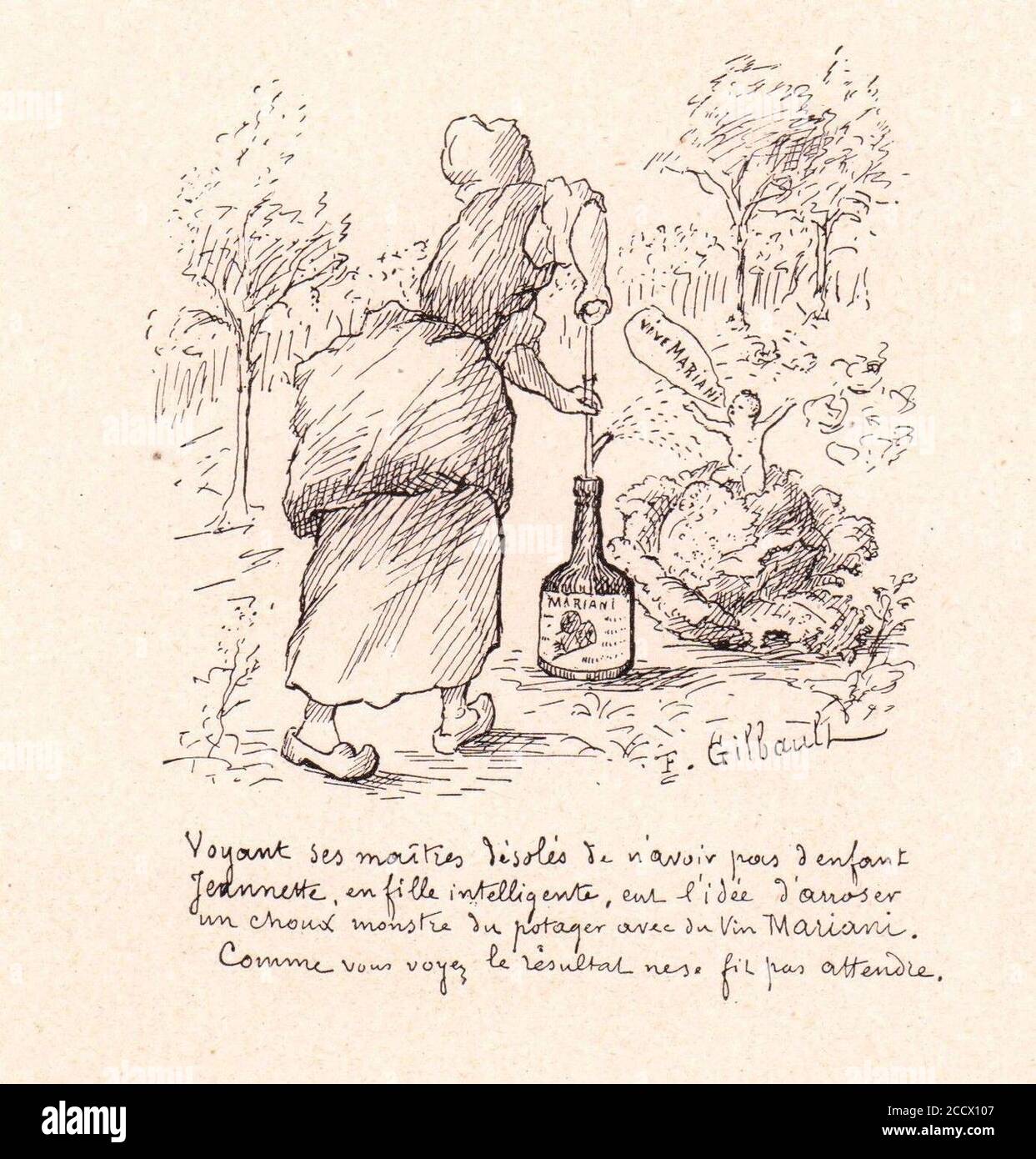 Jeannette - Vin Mariani - Ferdinand Gibault. Stockfoto