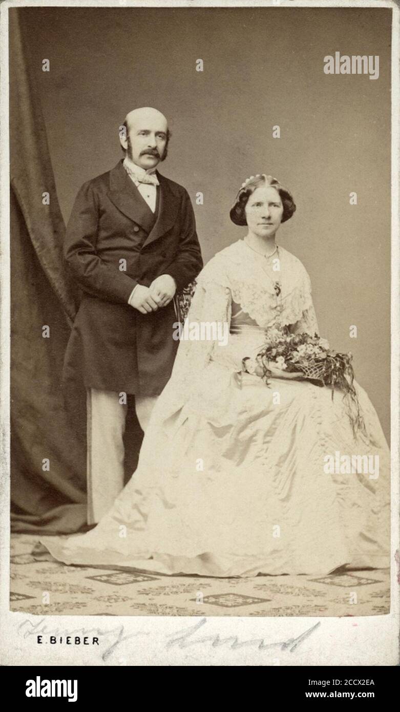 Jenny Lind (1820–1887) und Otto Goldschmidt (1829–1907) 1860er Jahre von Emilie Bieber (1810–1884) Stockfoto